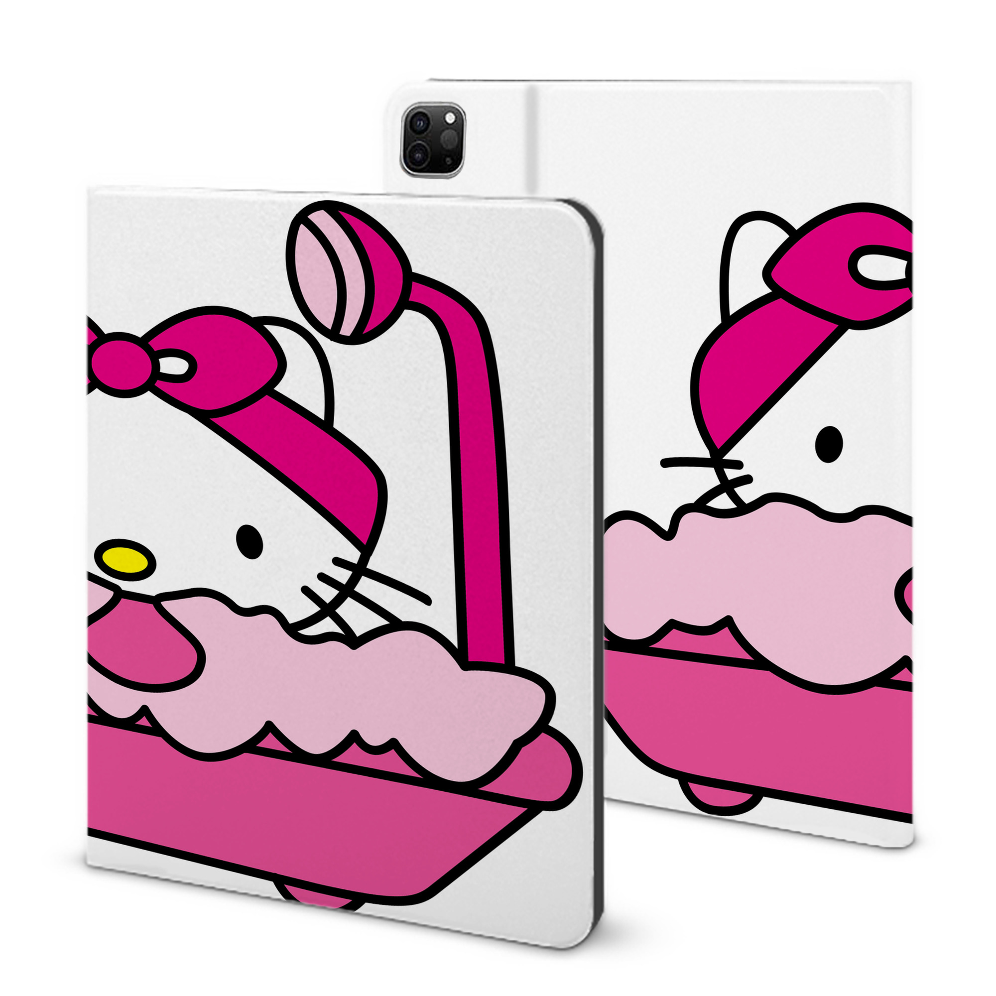 （画像用） Hello Kitty ハローキティ IPad ケース ブック型 PUレザー TPU 耐衝撃 軽量 薄型 ペン収納なし 全面保護 IPad 各モデル対応